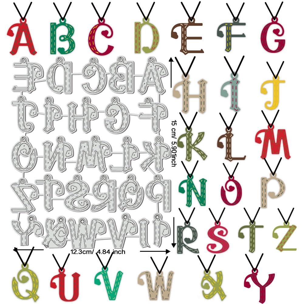 BENECREAT Alphabet A-Z Matrice de Découpe Pendentif Lettre