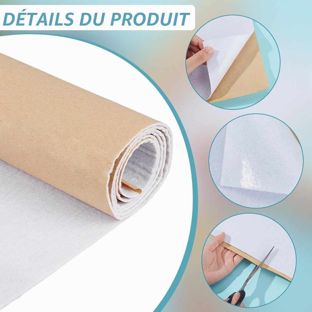 BENECREAT Entoilage Coton Auto-Adhésif 49x106cm 4,5mm