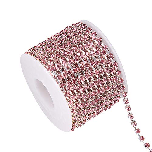 BENECREAT chaîne strass 3mm rose clair 9,14m