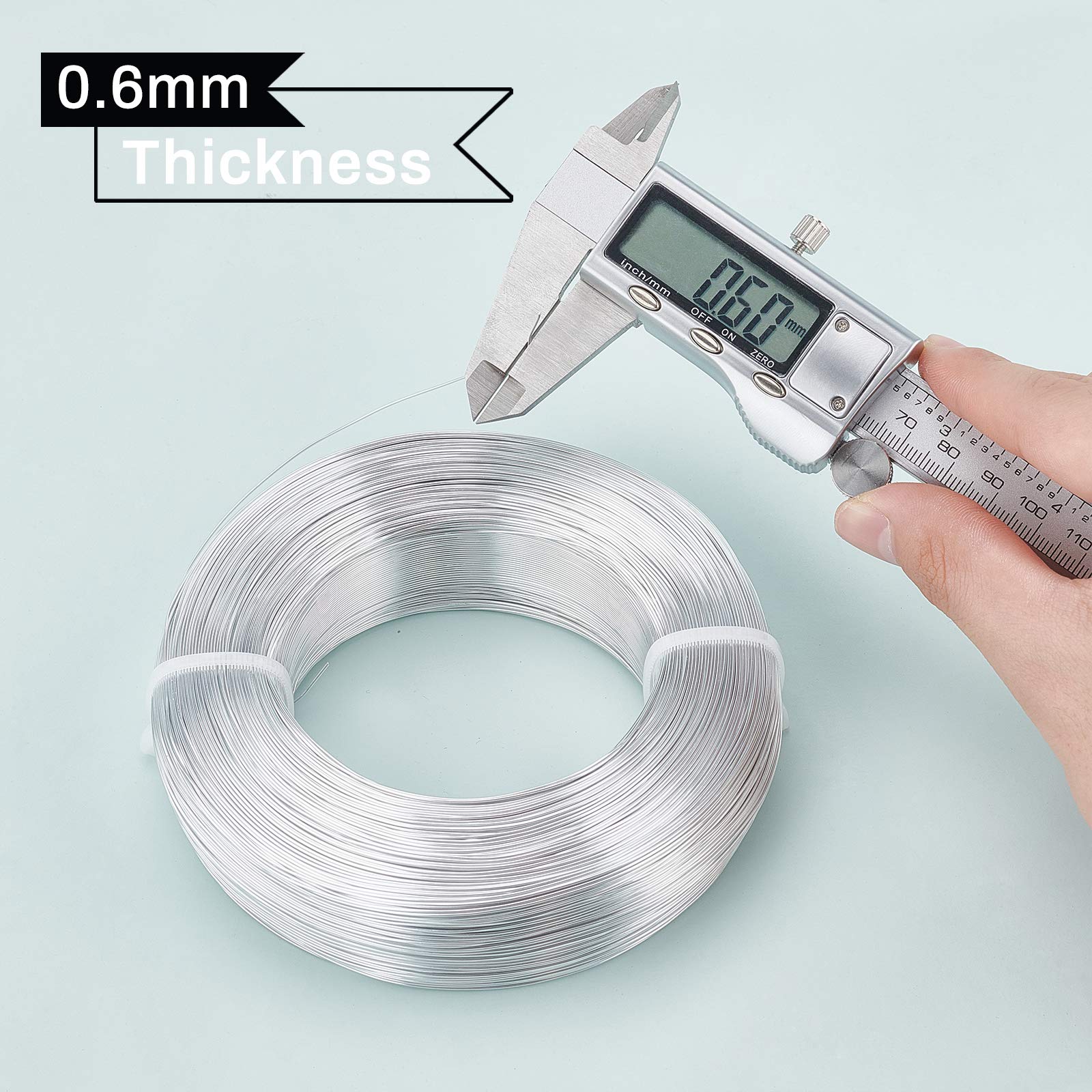 BENECREAT Fil Aluminium Argenté 0.6 mm 455 m Bijoux Sculpture