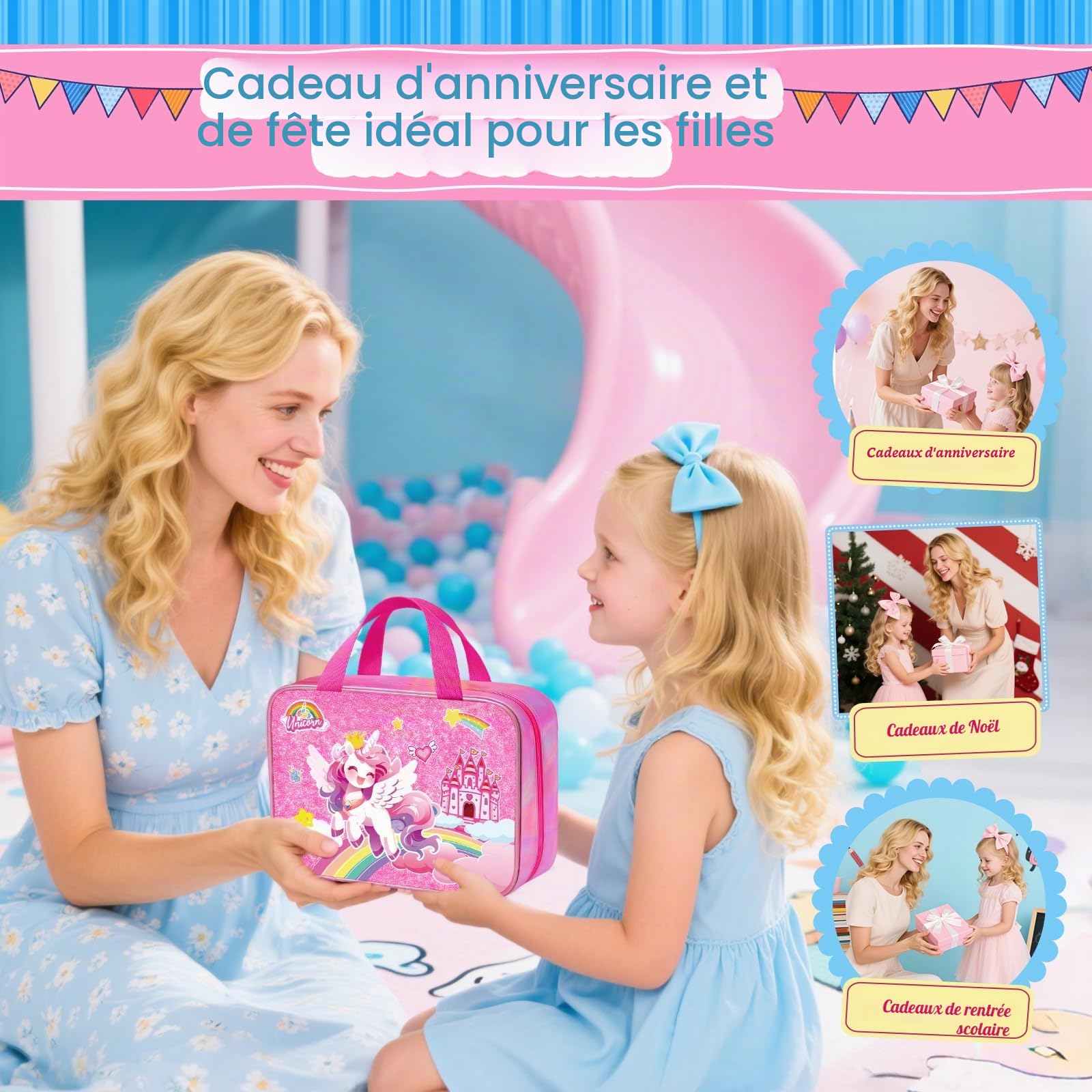 JYPS Licorne malette dessin enfant 73 pcs parfumés
