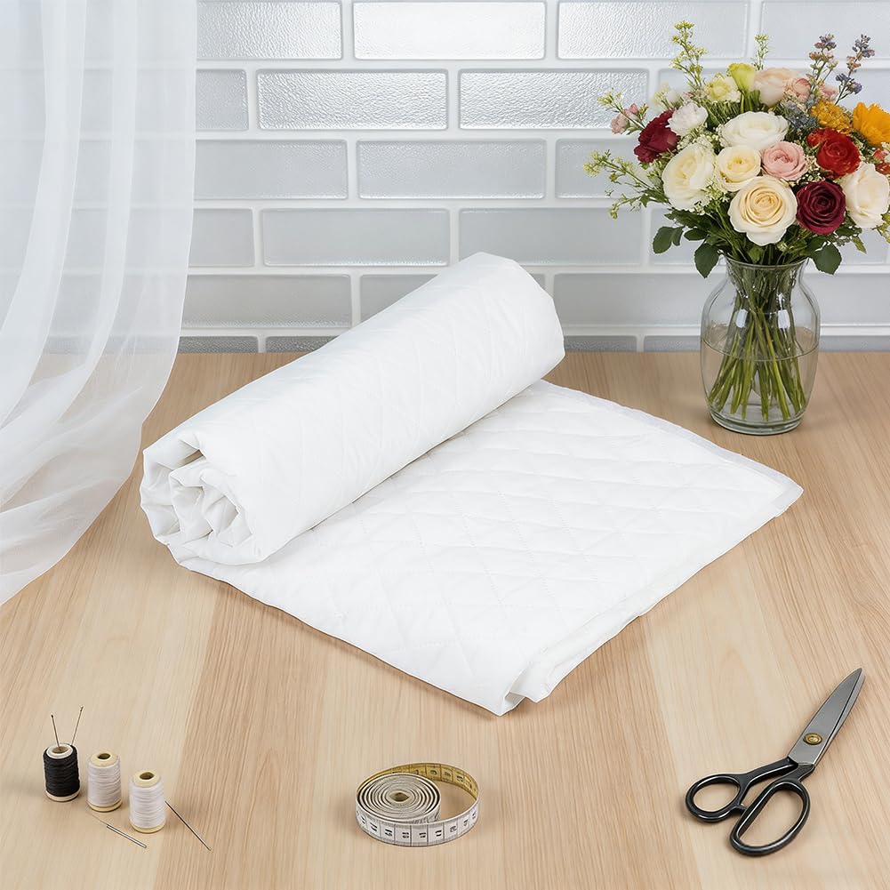 BENECREAT tissu ouatine matelassé blanc 2m polyester