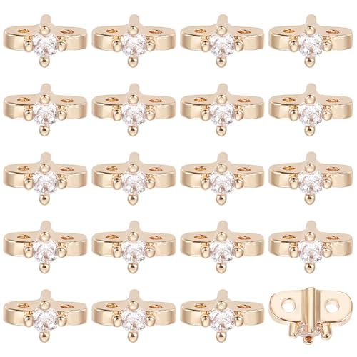 BENECREAT Connecteur Zircone die perle laiton doré 20 pcs