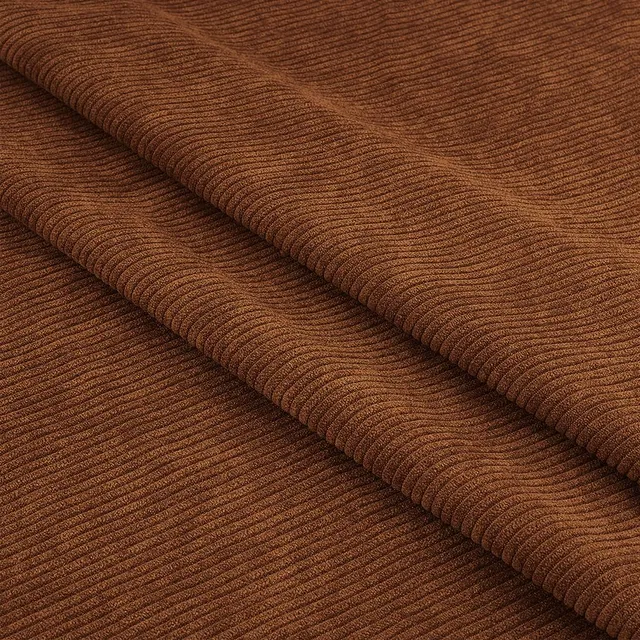 BENECREAT Tissu Velours Côtelé Marron Selle 2x1,55 m