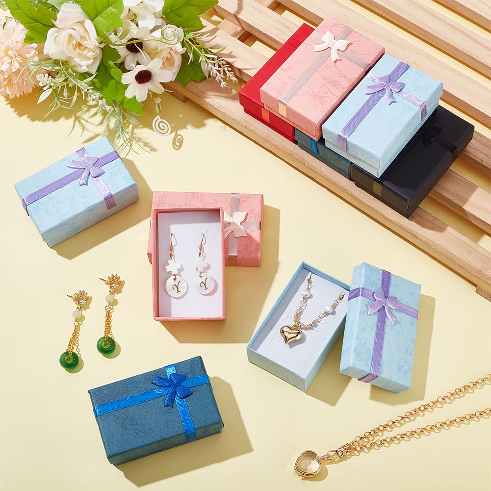 BENECREAT boîte cadeau bijoux 8,4cm 5 couleurs 75pcs