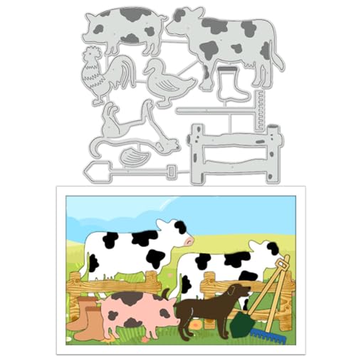 BENECREAT Animaux Ferme dies découpe scrapbooking cochon vache
