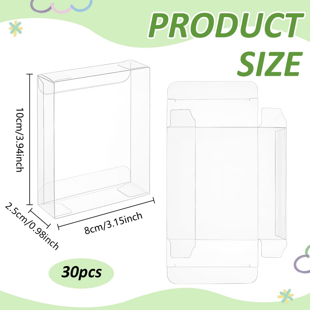 BENECREAT boîte cadeau transparente PVC 18x10x2,5 cm lot de 30