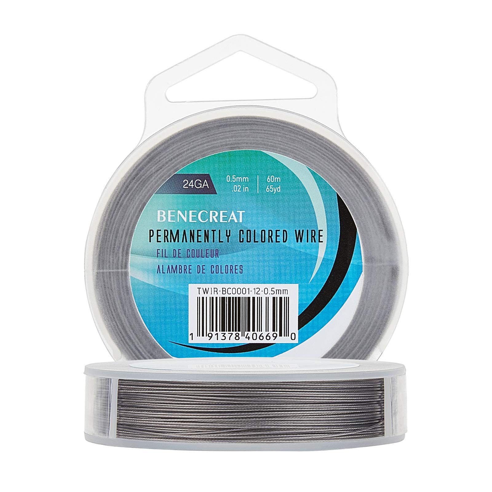 BENECREAT Fil Queue de Tigre Gris Clair 0,6mm 36m 7 Brins