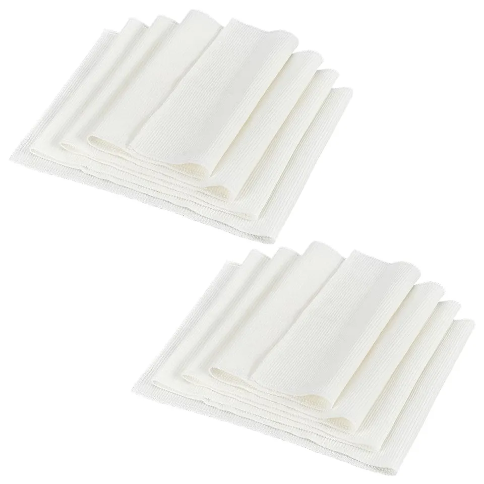BENECREAT tissu bords côtes blanc antique 113 cm coton