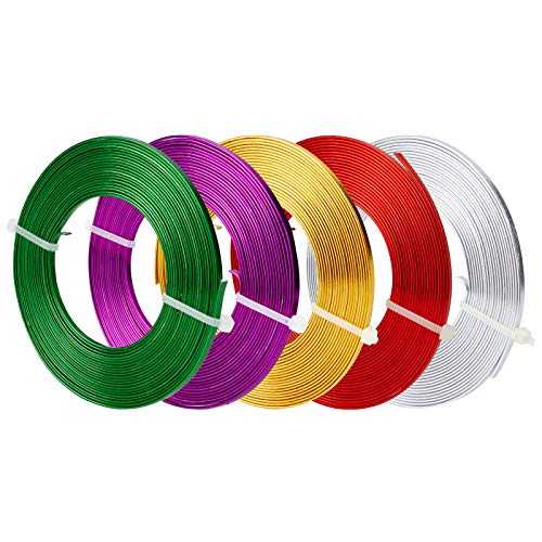 BENECREAT Fil Aluminium Plat Bijoux 5 Rouleaux 25m Couleurs