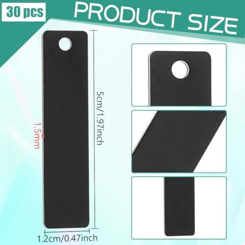 BENECREAT Porte-Clés Aluminium à Graver 50x12mm Lot 30