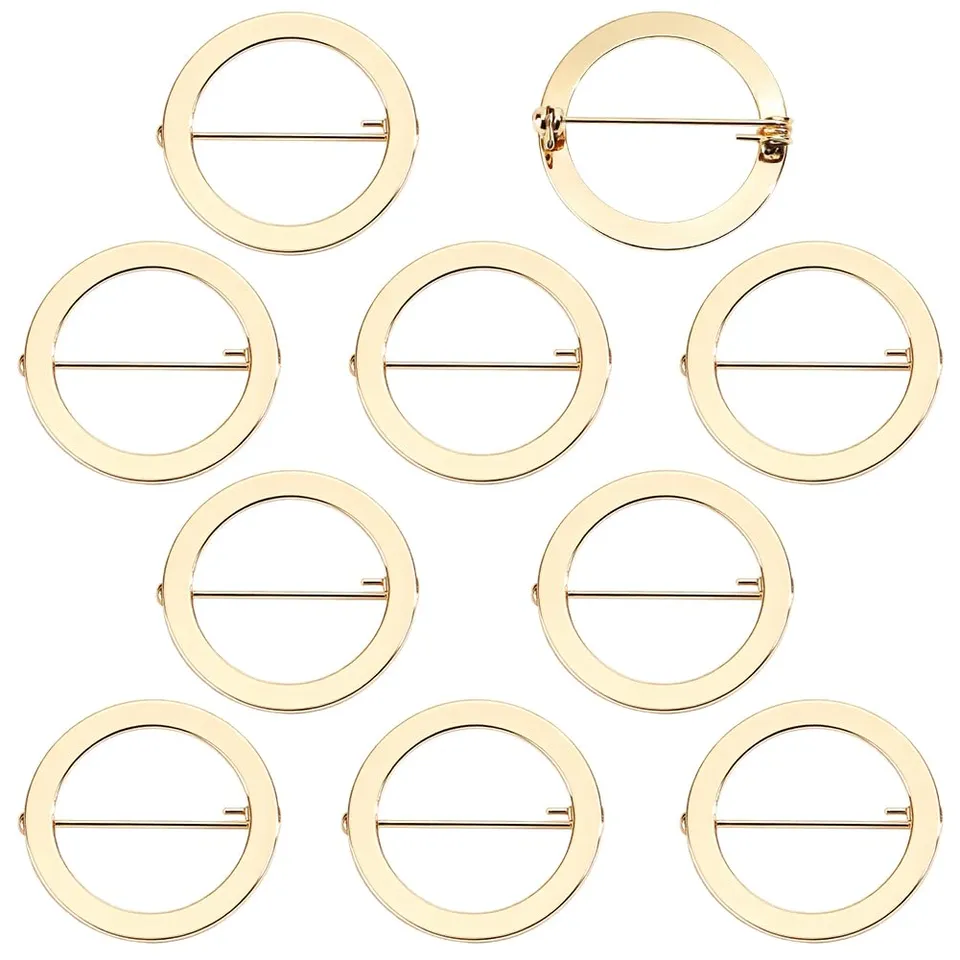 BENECREAT Broche cercle doré 31mm lot de 10