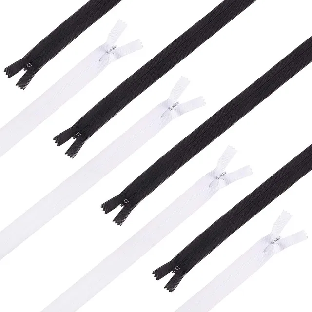 BENECREAT Fermeture éclair invisible 60 pièces noir blanc