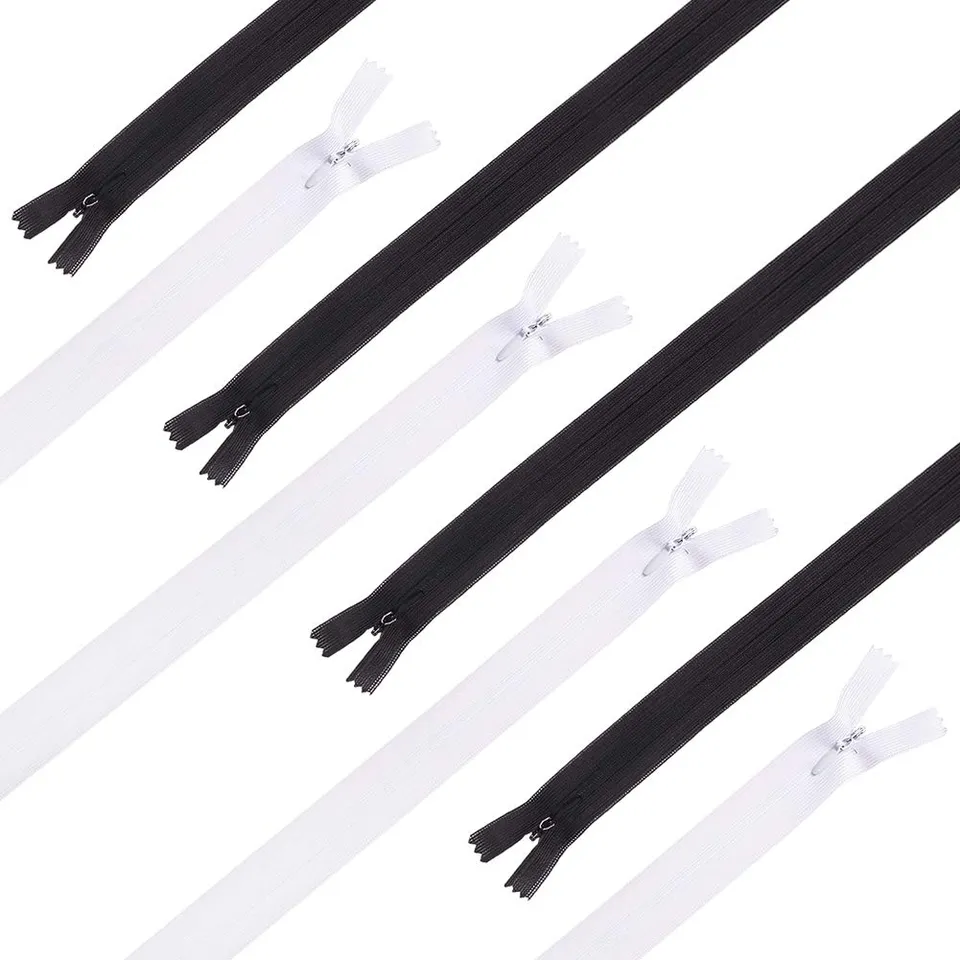 BENECREAT Fermeture éclair invisible 60 pièces noir blanc