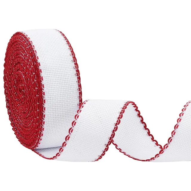BENECREAT Aida bande broderie point de croix Firebrick 13,5 m
