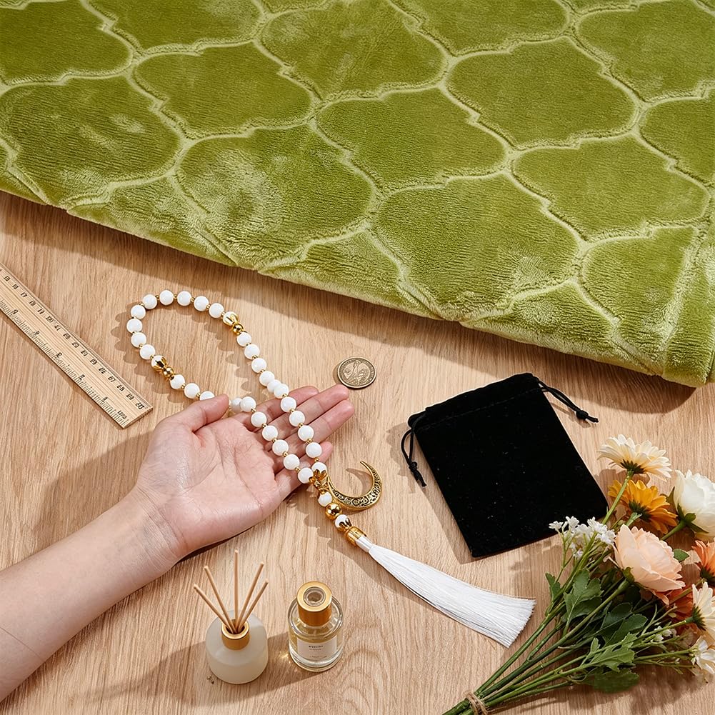 BENECREAT tapis de prière mousse mémoire vert 110x66 cm