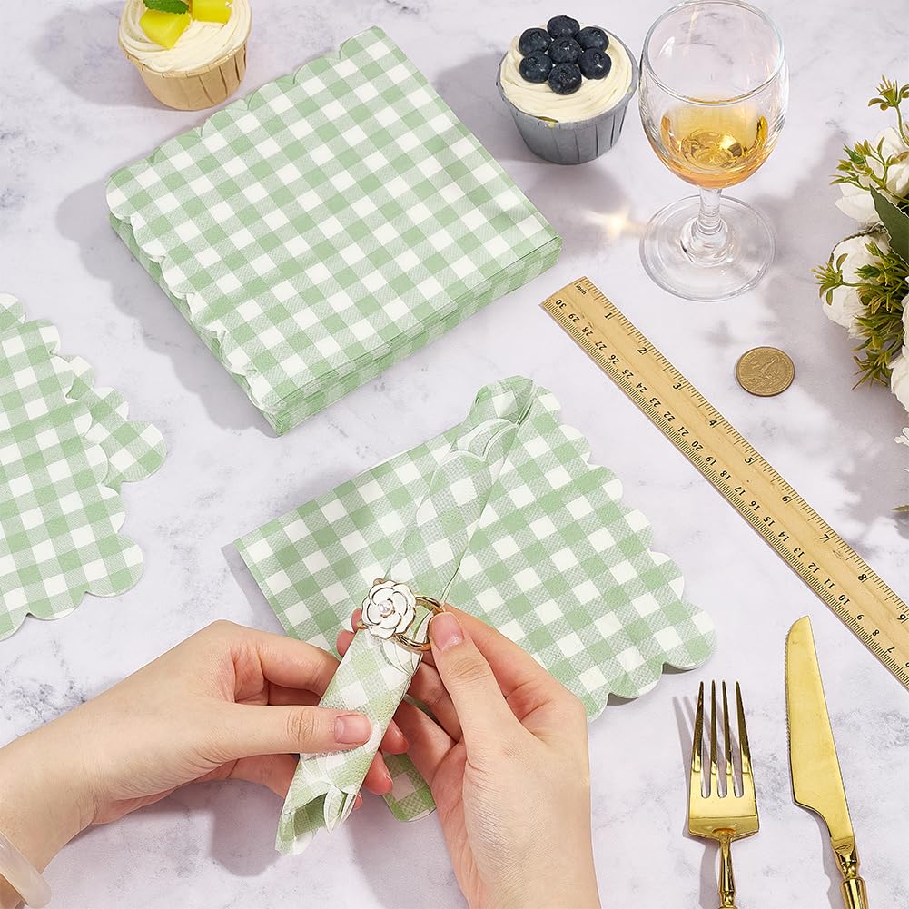 BENECREAT serviettes papier 150pcs vert carreaux