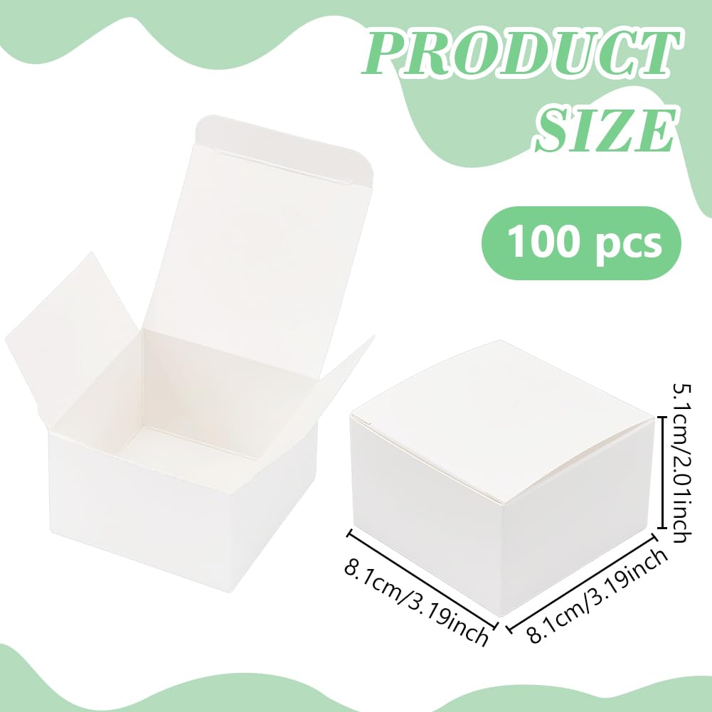 BENECREAT Boîtes Cadeau Blanches 8,1 cm 100 pcs à plier