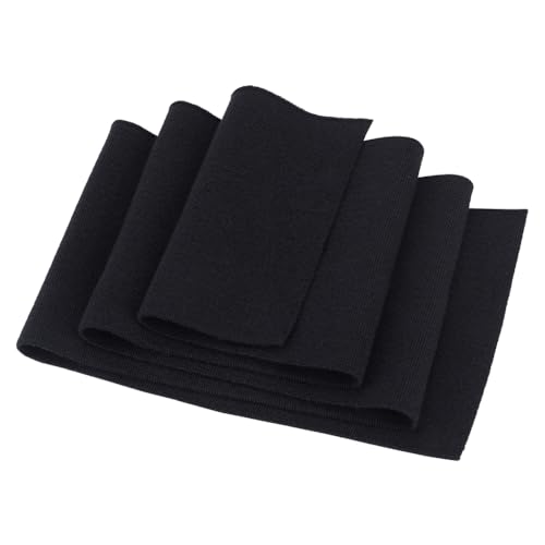 BENECREAT Tissu Côtelé Noir Tubulaire 99x14,7cm Coton
