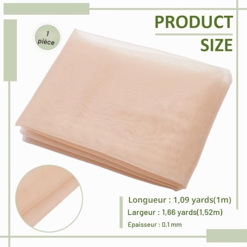 BENECREAT Tissu Corset tulle polyester saumon foncé 1x152 cm