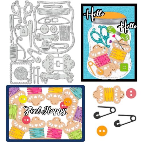 BENECREAT Dies Découpe Pot Épingles Aiguilles Couture Scrapbooking