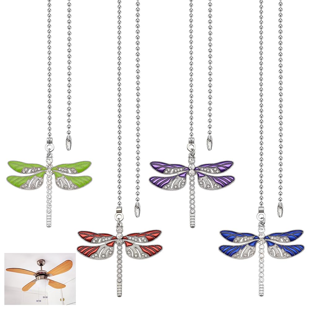 BENECREAT Chaînes Tirage Papillon Libellule Doré x4 ventilateur