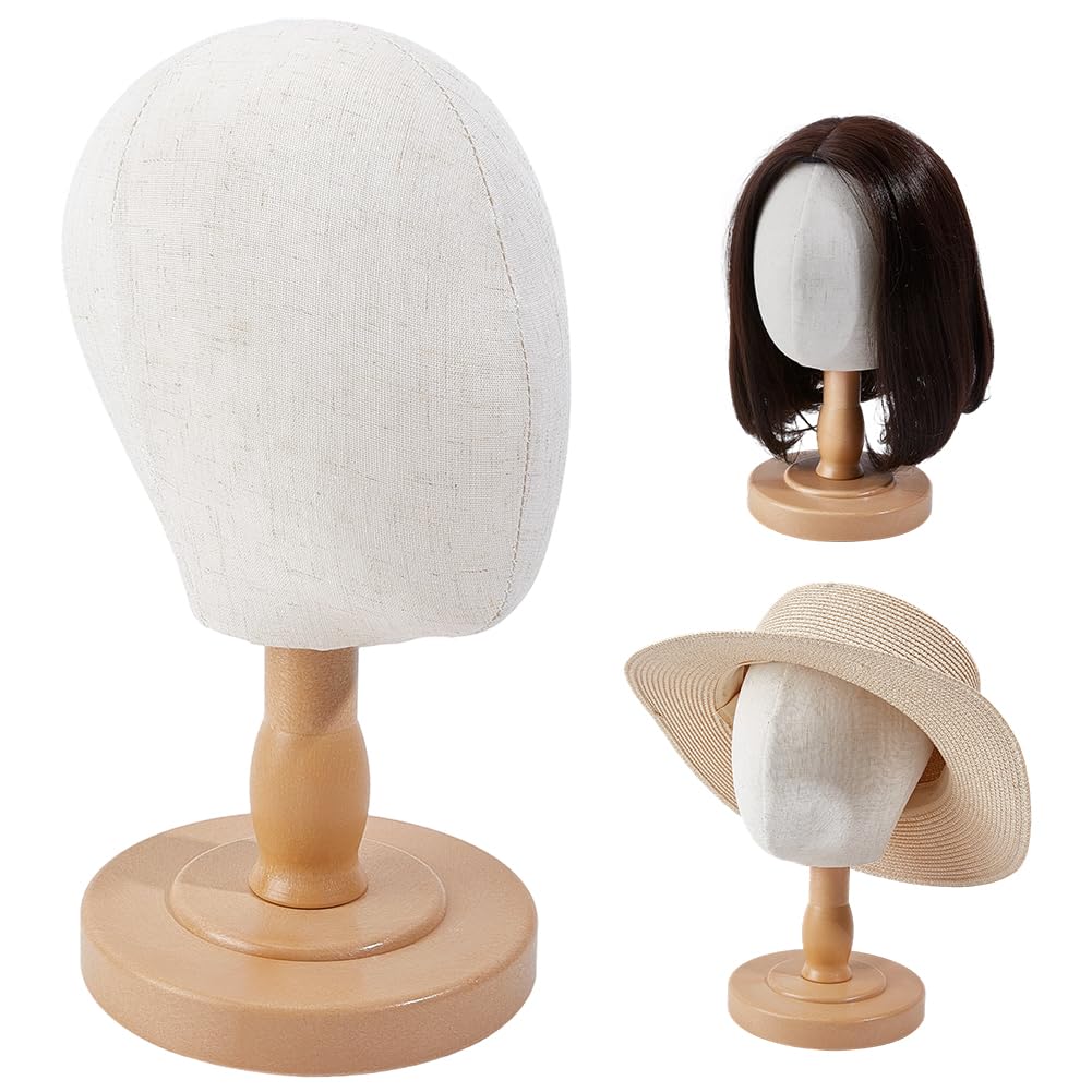 BENECREAT Support perruque doré tête mannequin 32cm