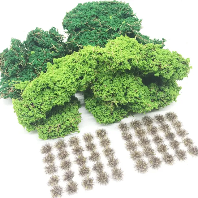 Cayway Décor Train Miniature Herbe Arbustes Style 4