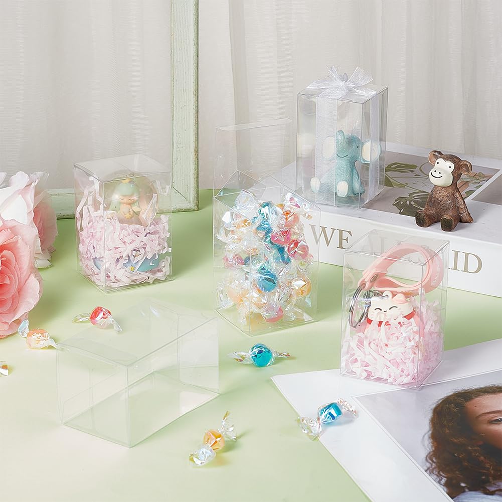 BENECREAT coffret cadeau boîte transparente 5x5x8 cm 20 pcs
