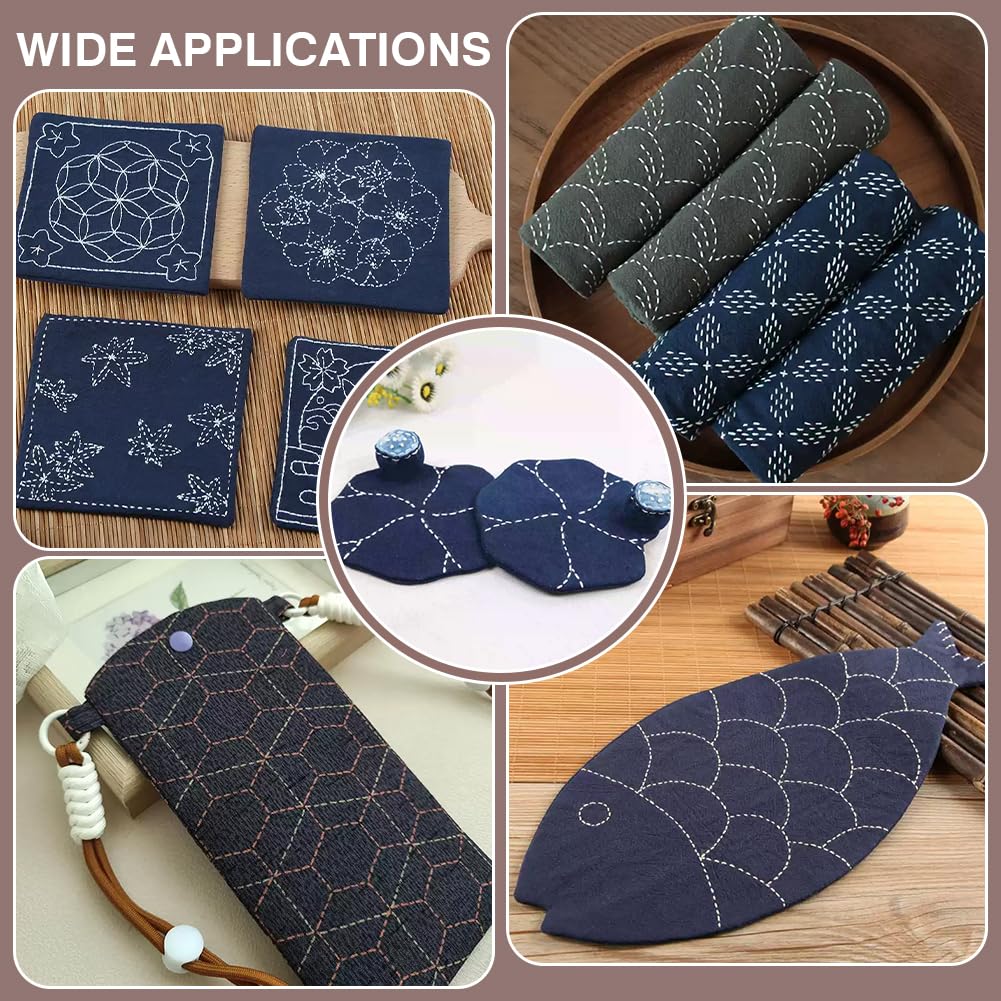 BENECREAT Kit Pochoirs Sashiko 38pcs motifs géométriques