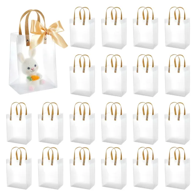 BENECREAT Sacs Cadeau Transparents 20x15x10 cm 12 Pcs