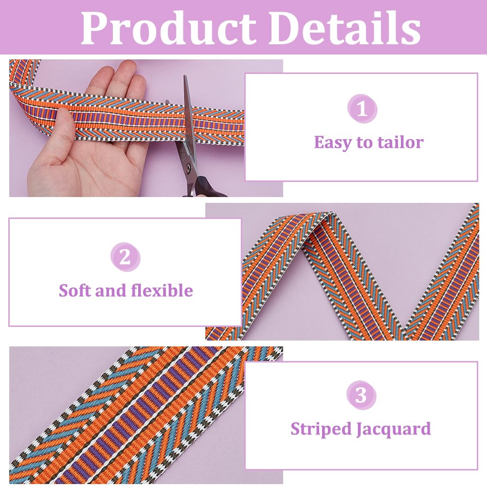 BENECREAT Sangle Jacquard Polyester 4,57m 38mm Violet Foncé