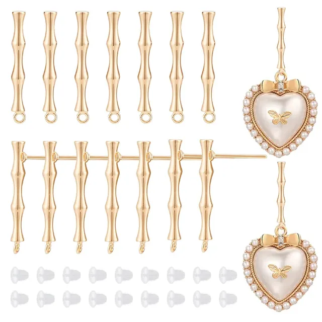BENECREAT Tige Boucle Oreille Bambou Doré 18K x16