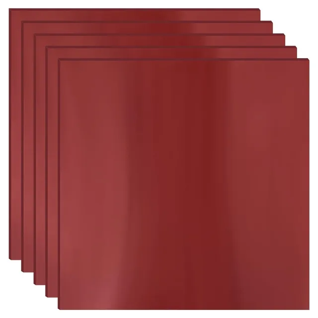 BENECREAT feuille silicone 200x200x2mm rouge 5pcs haute température