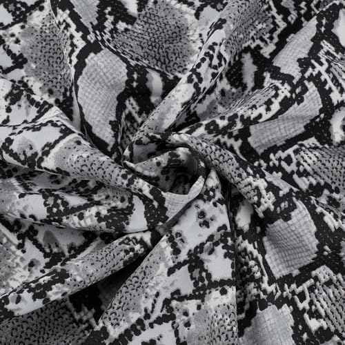 BENECREAT Tissu Peau de Serpent Noir 1,5 m x 1 m Polyester