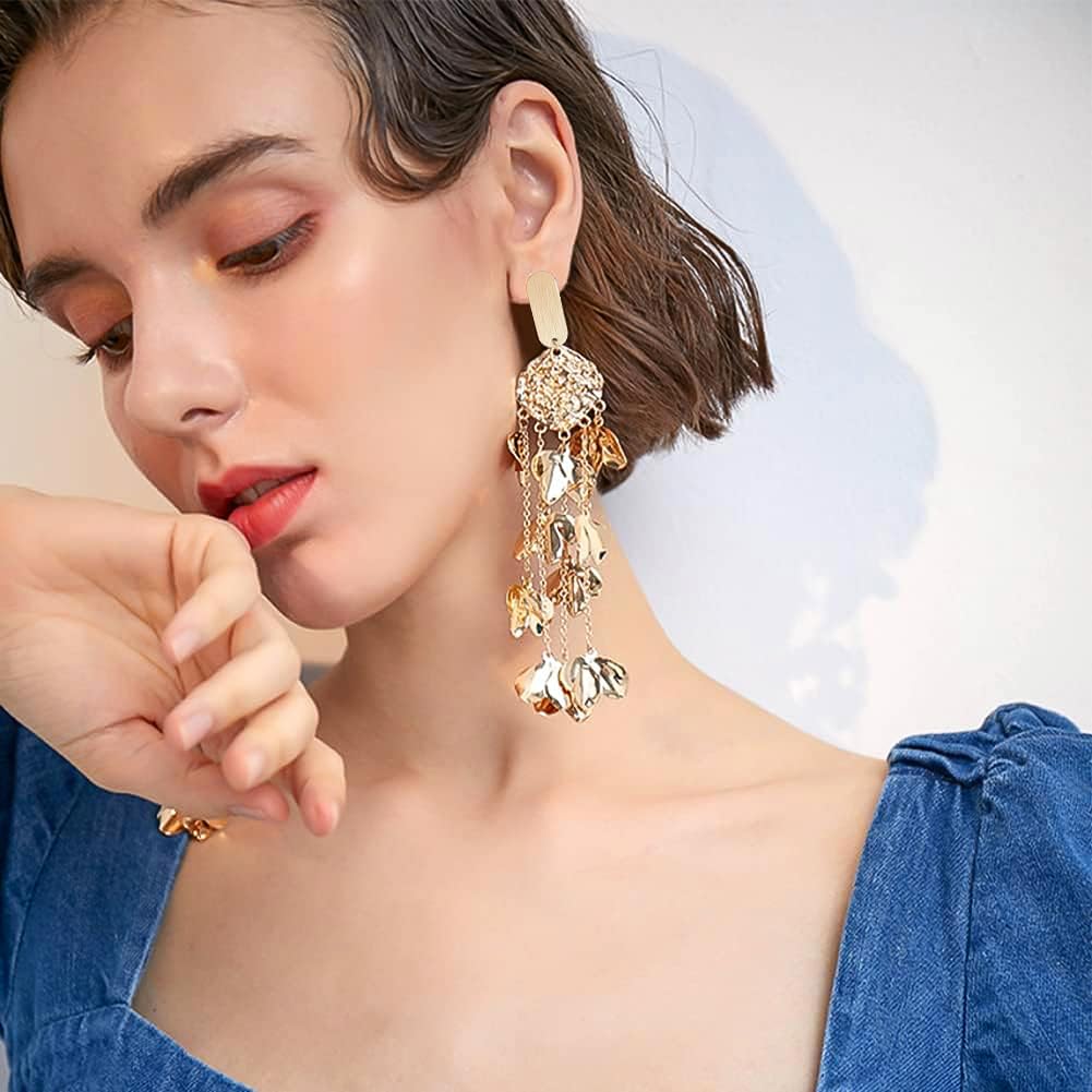 BENECREAT Clous d'Oreilles Ovales 20 pcs Plaqué Or 18K