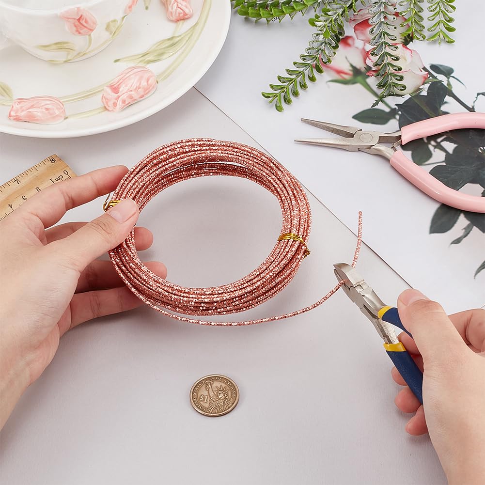 BENECREAT fil aluminium rose 2mm 10m bijoux