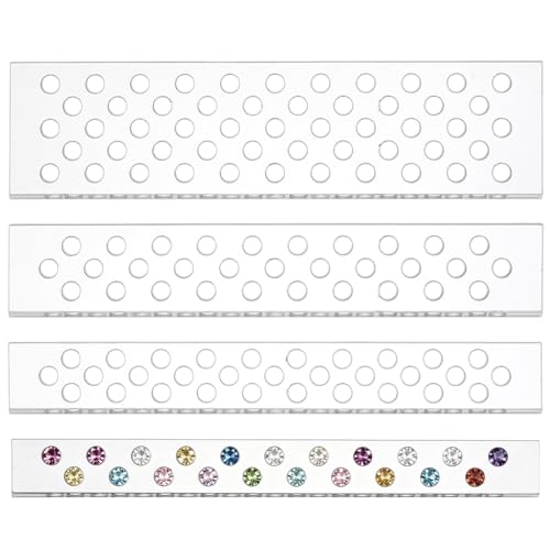 BENECREAT Gabarit Perçage Cuir Acrylique Trous Rectilignes 4pcs