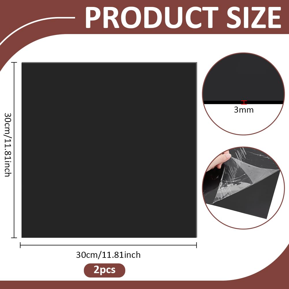 BENECREAT Feuille Silicone Noire 300x300x3mm 2pcs Joint