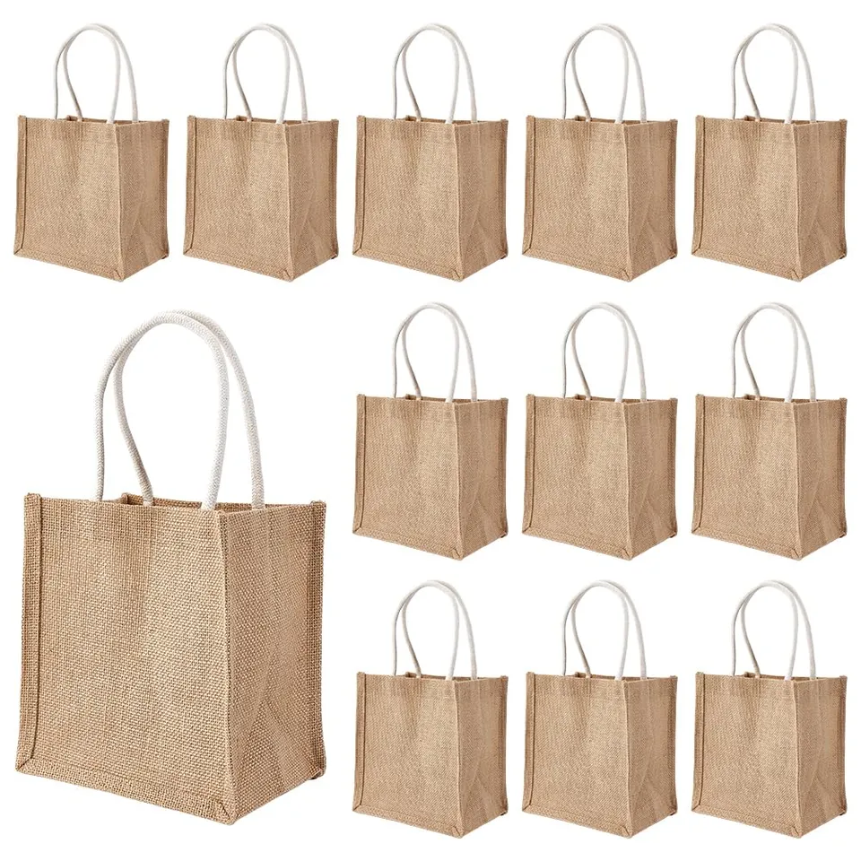 BENECREAT mini sacs jute toile 23,5 cm lot de 12 naturel