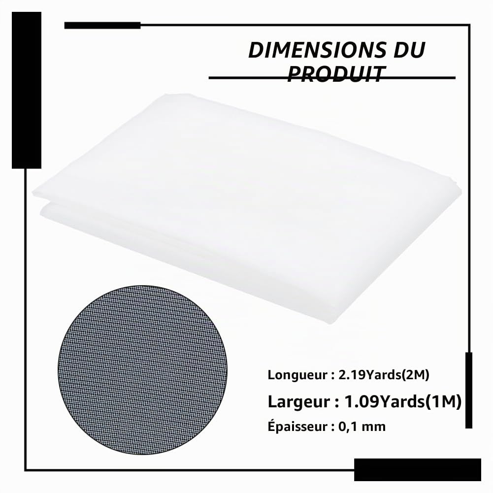 BENECREAT toile maille nylon alimentaire 200 mesh 2x1m