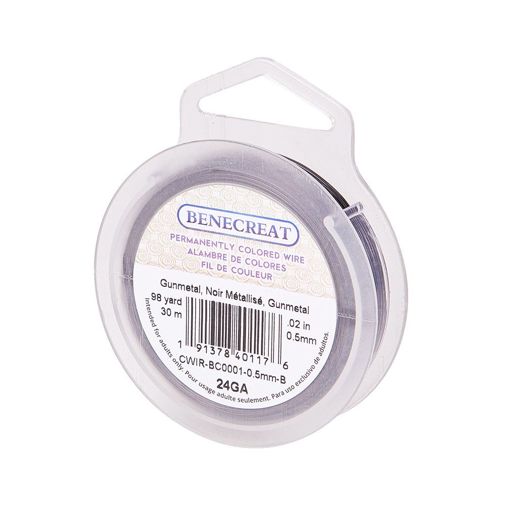 BENECREAT Fil Cuivre Gunmetal 0,5mm 30m Bijoux 24 Gauge