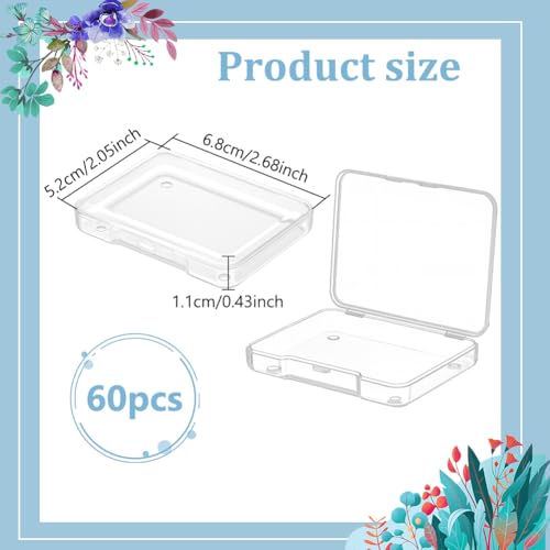 BENECREAT Boîte Rangement Rectangulaire 60pcs 6,8cm Perles