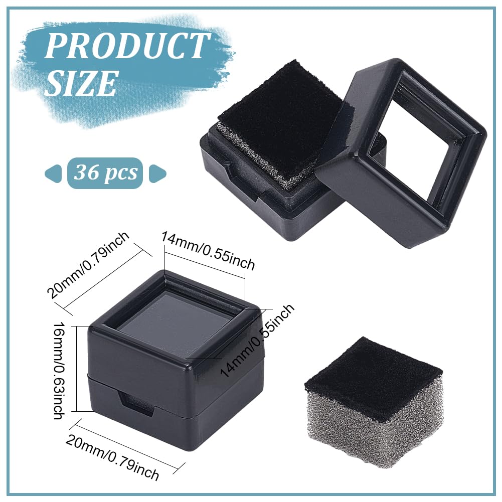 BENECREAT 36 boîtes pierres acrylique noires 2 cm