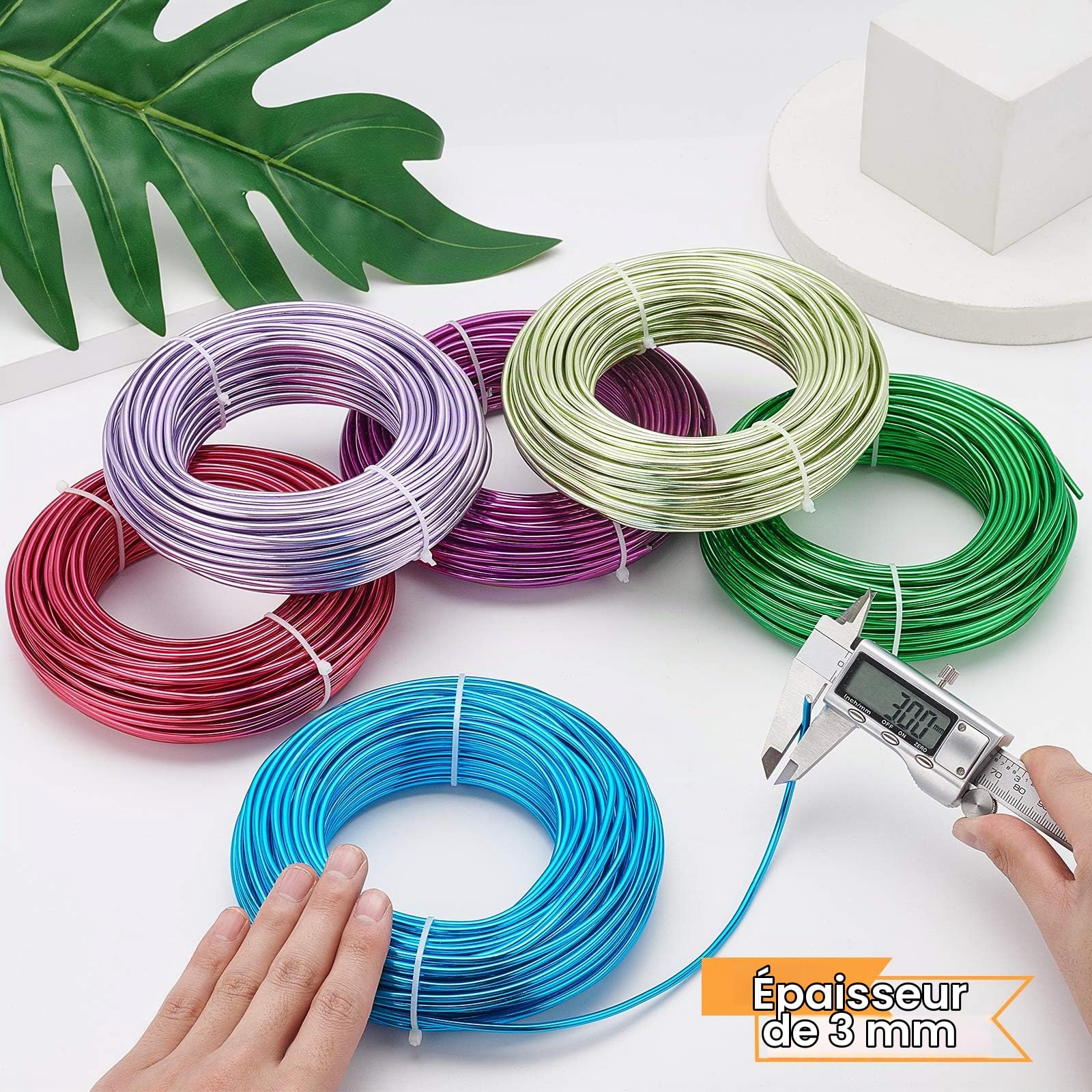 BENECREAT Fil Aluminium Sculpture 3mm 25m Couleur