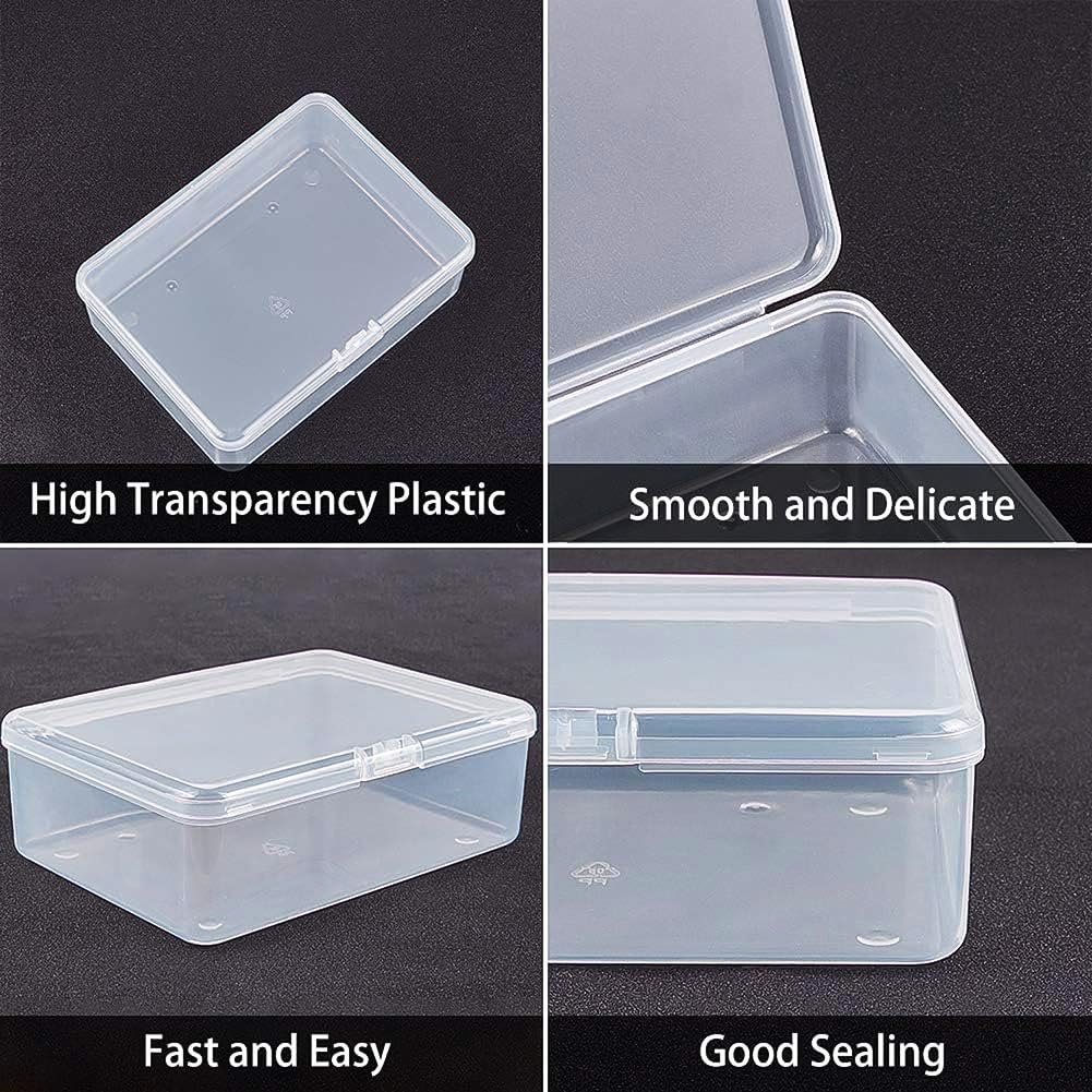 BENECREAT boîte rangement transparente 14,4x10,8 cm lot de 12