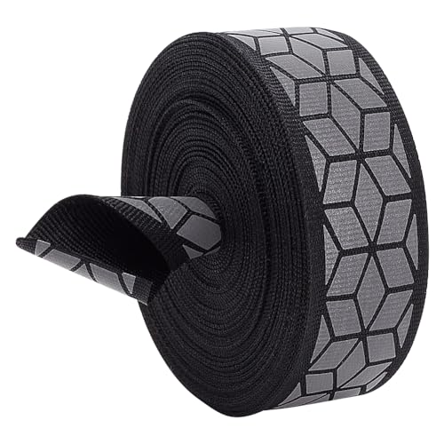 BENECREAT 10 m Ruban Réfléchissant Noir 26 mm à Coudre