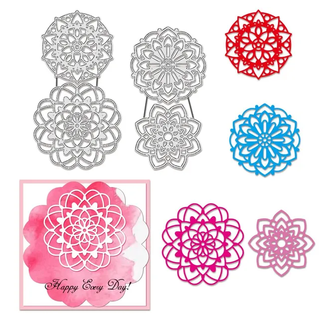 BENECREAT Matrices de Découpe Fleur Mandala 3D en Couches