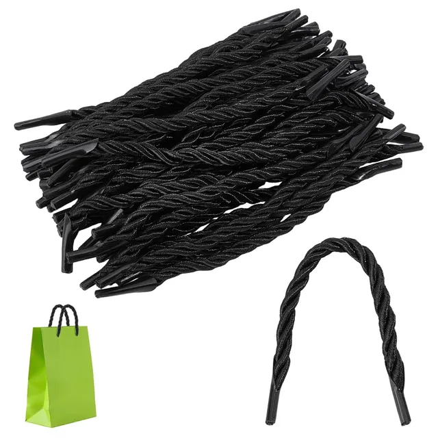 BENECREAT cordons poignée tressés 13cm lot 200 noir