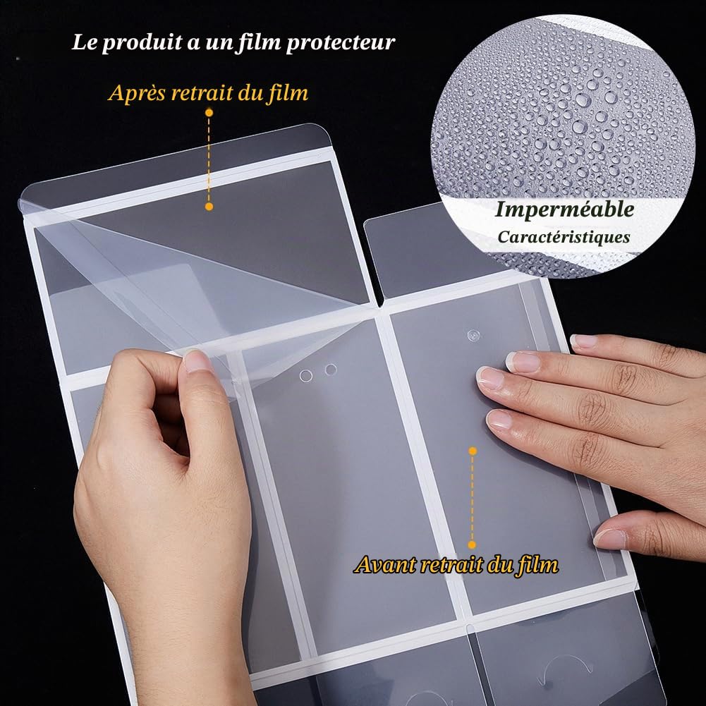 BENECREAT Boîtes dragées transparentes bordure blanche x10